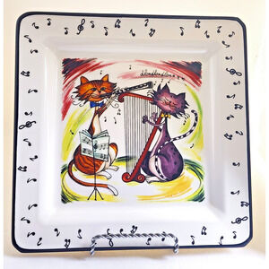 Platter-Musical Cats-Made In Italy-Musical Cats, Cat Lover, Display Platter